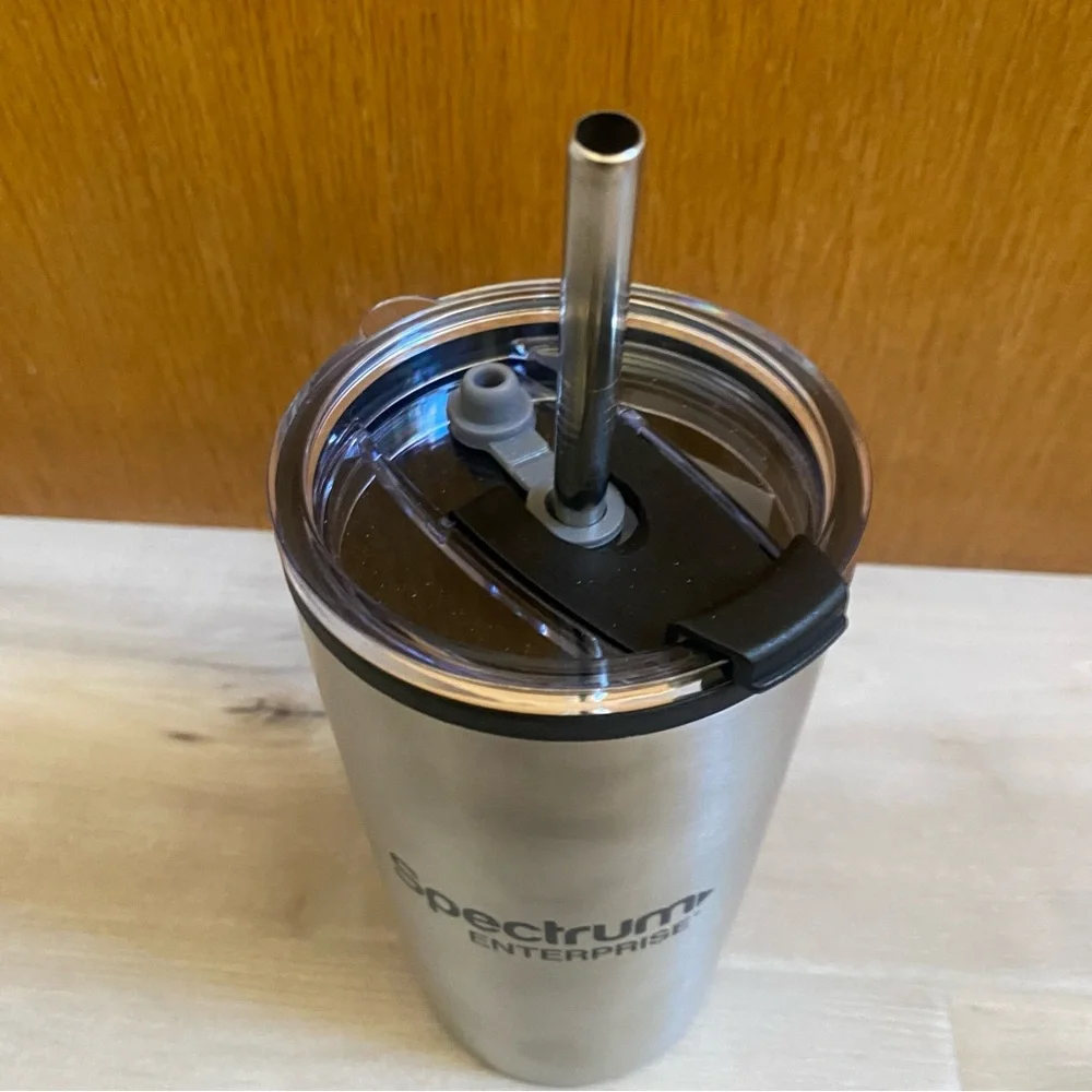 NEW! Hot Or Cold Metal Tumbler With Metal Straw - 20 Fl. Oz.